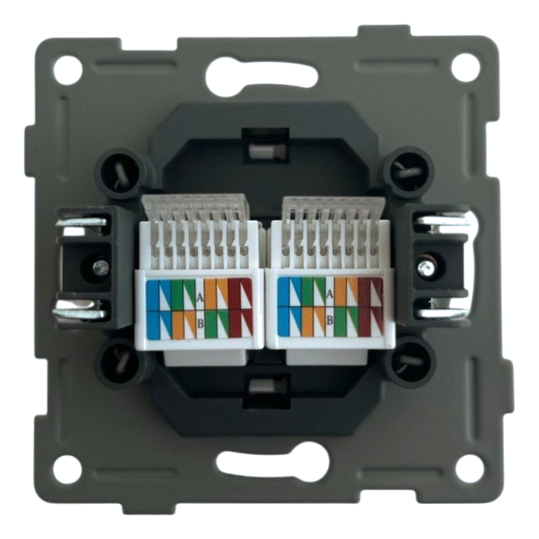 Розетка RJ45 () 2-я чёрная Софт-тач